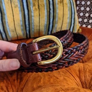 Leather Braided Brass Belt